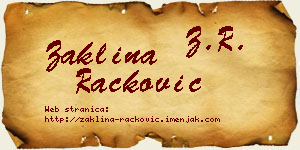 Žaklina Racković vizit kartica